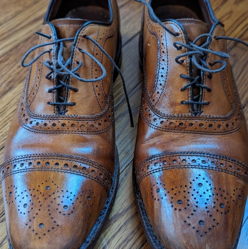 Men's Brooks Brothers Leather Cap Toe Dress Shoe Brown Size 11D